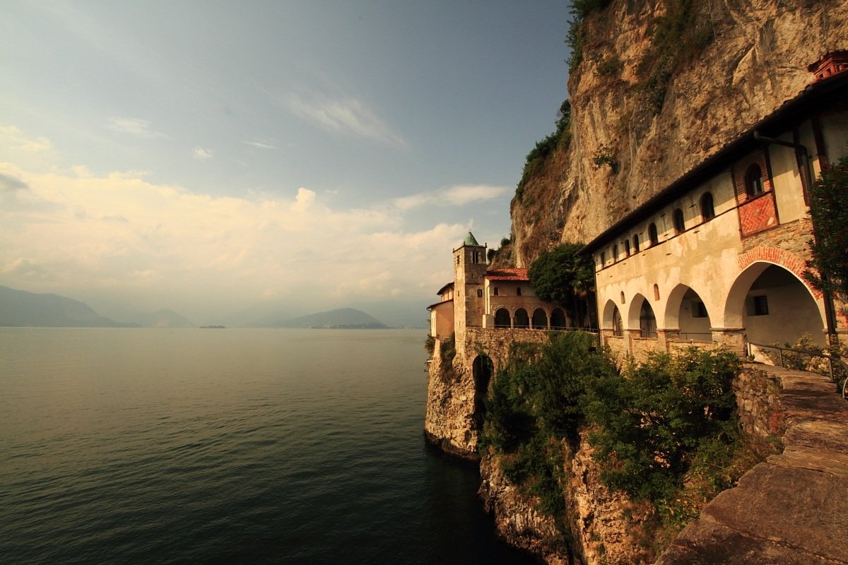 The Hermitage of Saint Catherine on Lake Maggiore with an aperitif on board