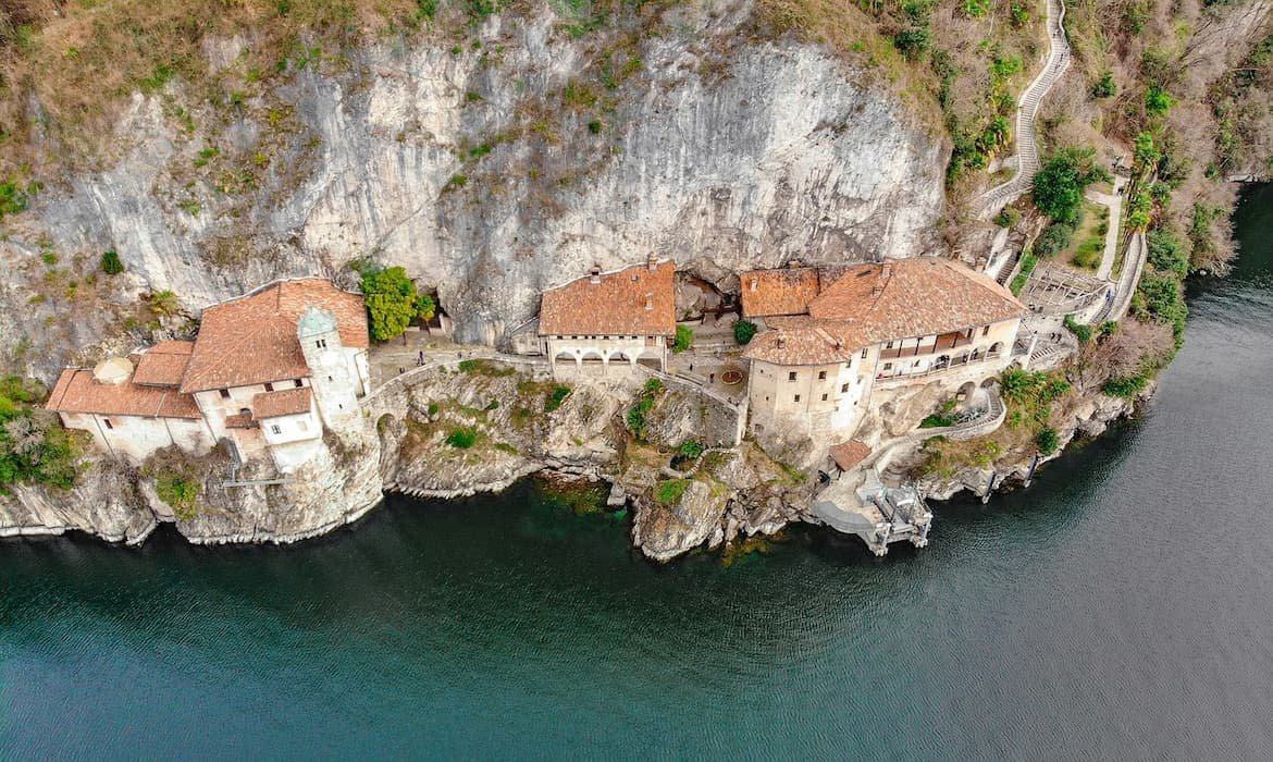 The Hermitage of Saint Catherine on Lake Maggiore with an aperitif on board