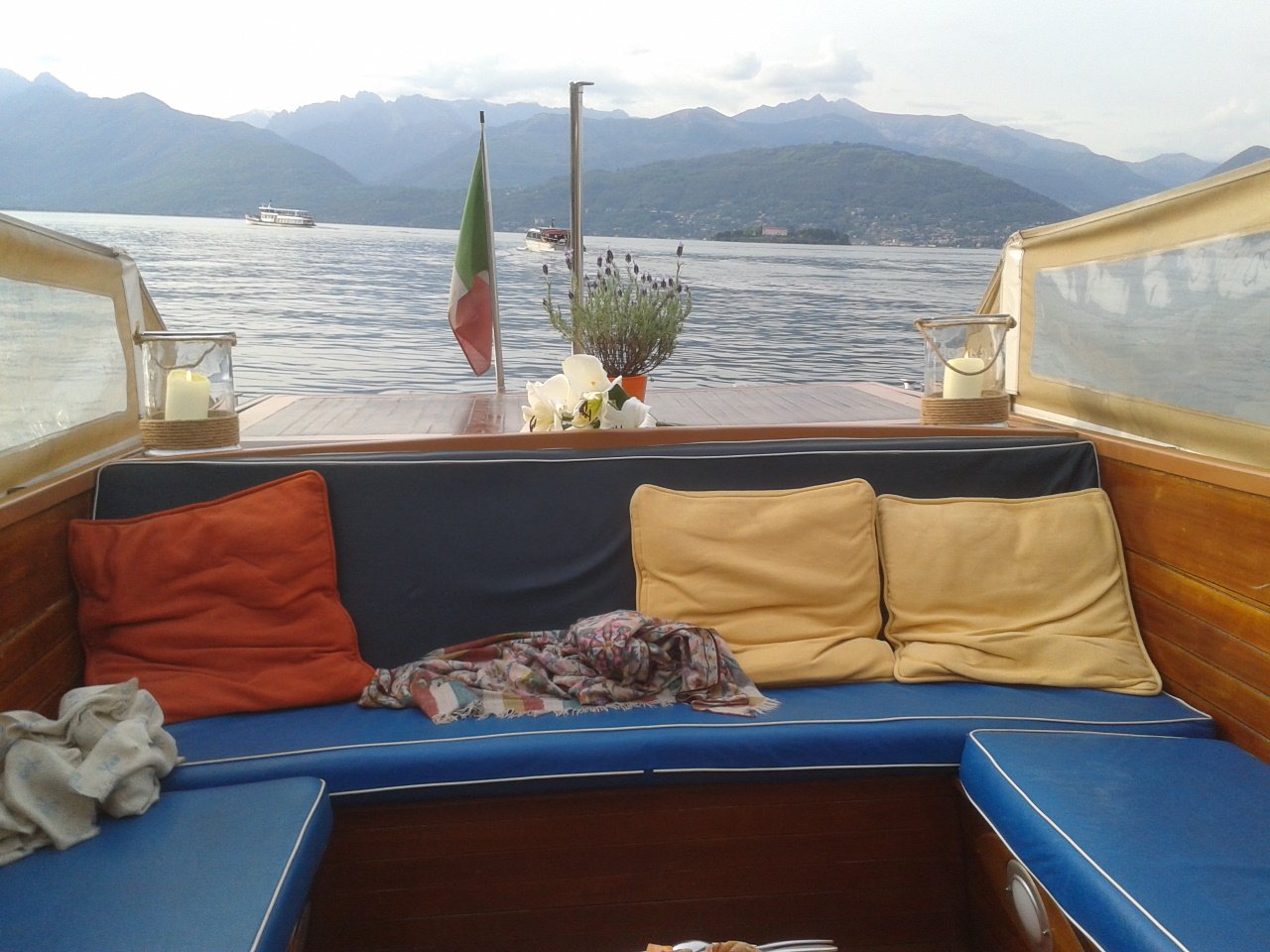 The Hermitage of Saint Catherine on Lake Maggiore with an aperitif on board