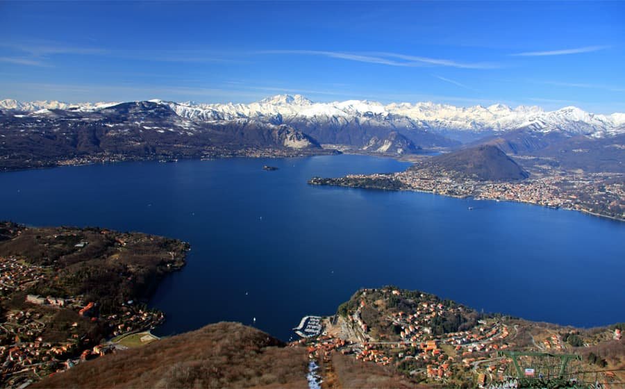 A FLIGHT BY HELICOPTER OVER LAKE MAGGIORE